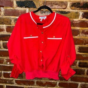 Laura & Jayne Collection Vintage Red Button Up, Size 14